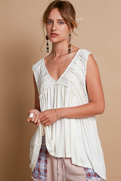 Ivory Lace Babydoll Top