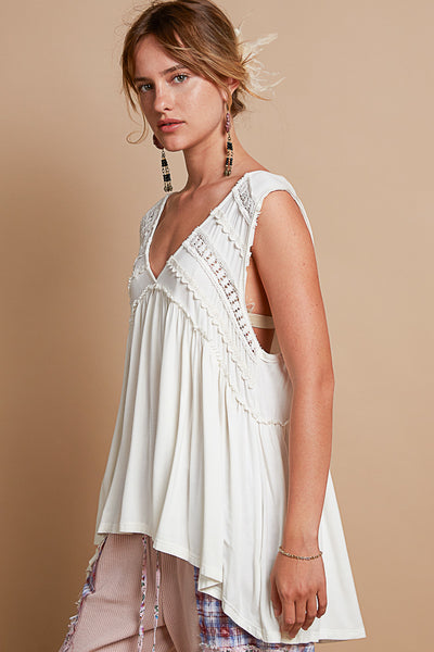 Ivory Lace Babydoll Top