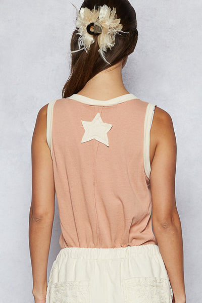 Peach Jam Star Patch Sleeveless Top