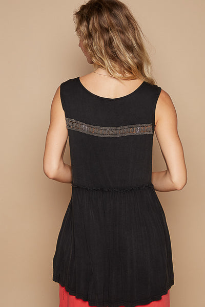 Black Lace Babydoll Top