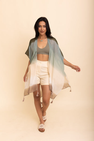 Sage Gradient Ombre Kimono