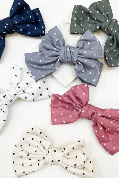 Satin Polka Dot Bow Clip