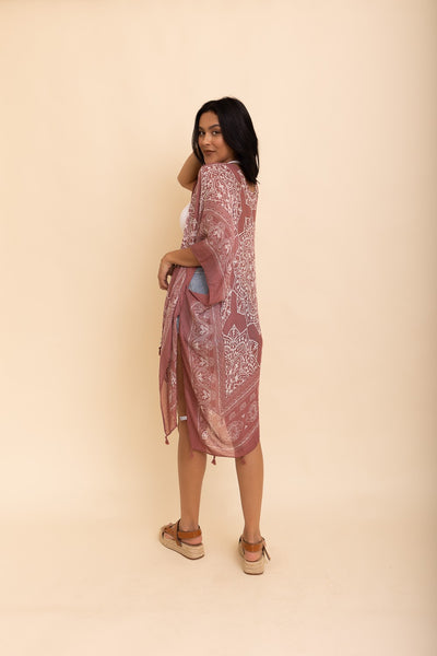 Rose Clay Bohemian Mandala Kimono