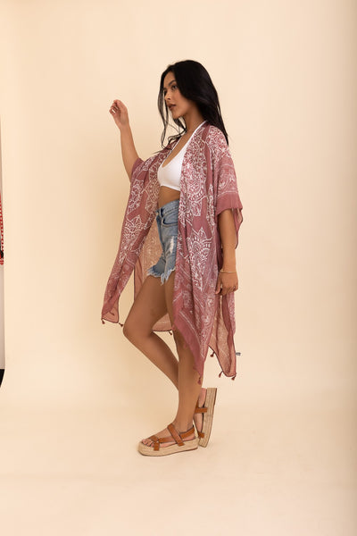 Rose Clay Bohemian Mandala Kimono
