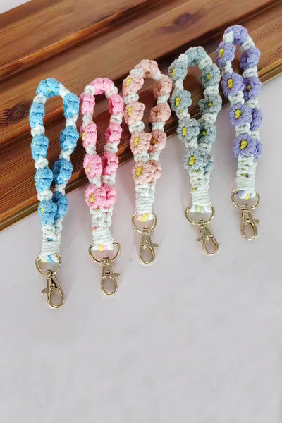 Daisy Flower Wristlet Keychain