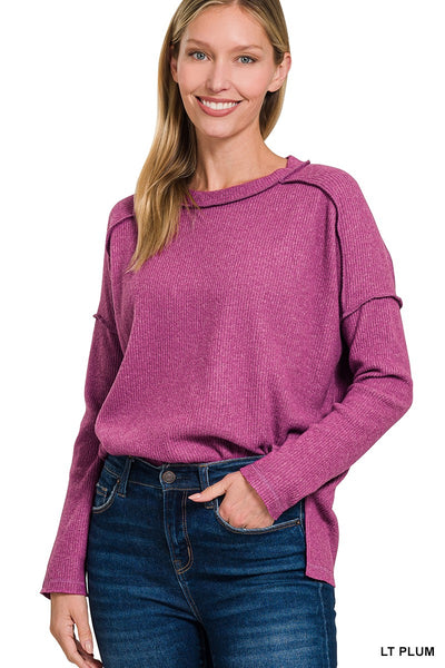 Linnie Light Plum Hacci Top