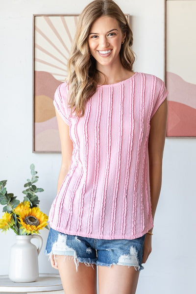 Bubblegum Pink Textured Blouse