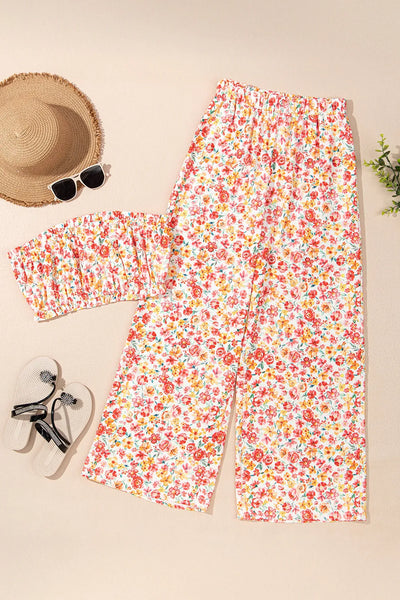 Pink & Yellow Boho Floral Pants