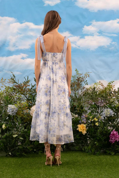 Faith Floral Crochet Strap Maxi Dress