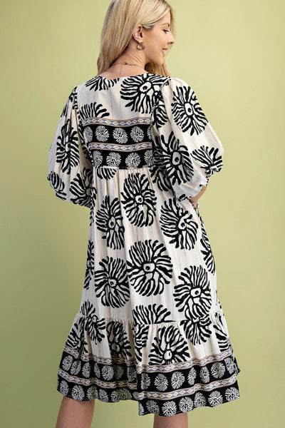 Black & White Boho Mix Dress
