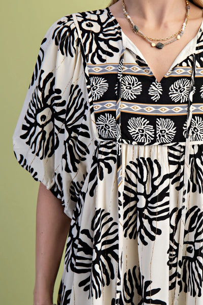 Black & White Boho Mix Dress