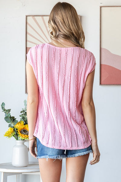 Bubblegum Pink Textured Blouse