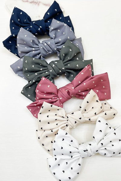 Satin Polka Dot Bow Clip