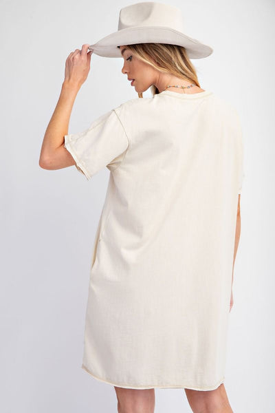 Ecru Peace Patch T-shirt Dress