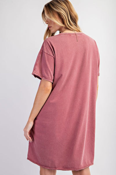 Plum Peace Patch T-shirt Dress