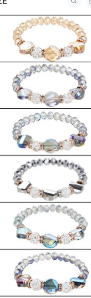Glass Beaded Stretch Bracelet