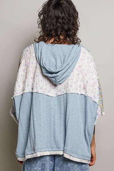 Steel Blue Star Patch Top