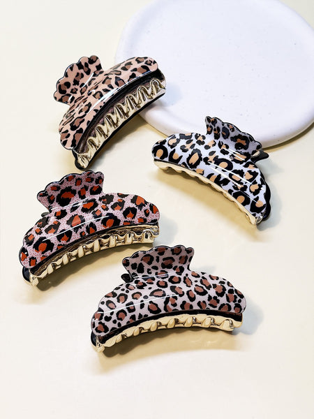 Leopard Print Hair Claw Clip