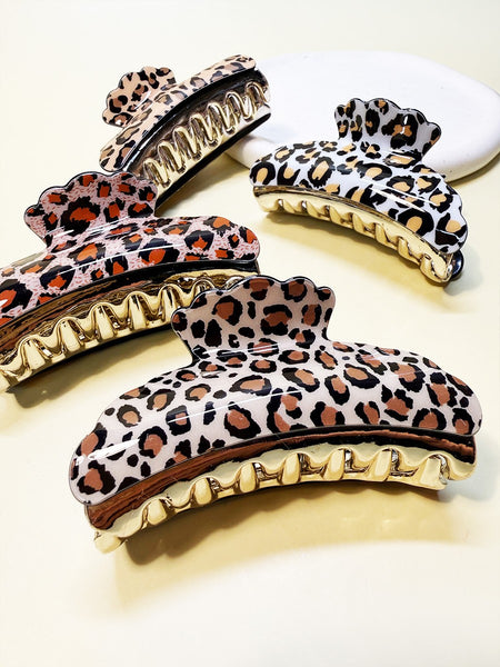 Leopard Print Hair Claw Clip