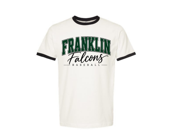 Tultex Adult Vintage White & Black Trim Tee