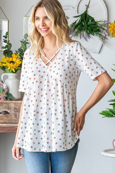 Lyla Ivory Ditsy Floral Top