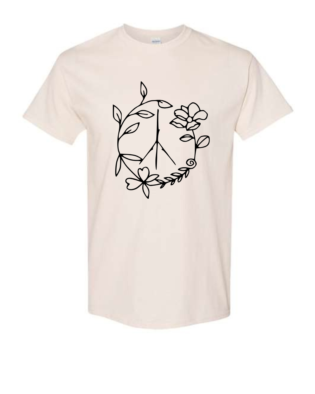Peace Stencil Flower Tee