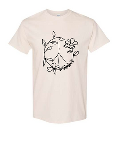 Peace Stencil Flower Tee