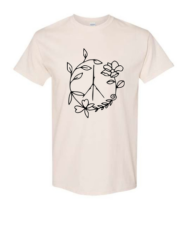 Peace Stencil Flower Tee