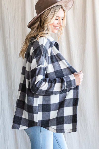 Black & White Buffalo Plaid Shacket
