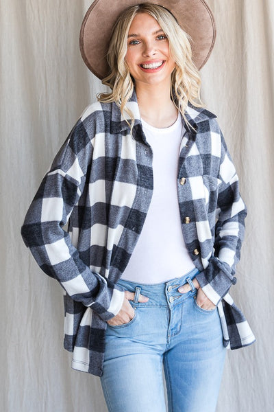 Black & White Buffalo Plaid Shacket