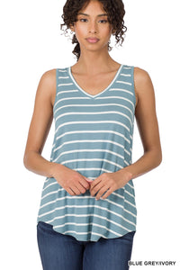 Jenna Blue Striped Loose Tank