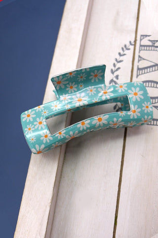Blue Ditsy Flower Hair Claw Clip