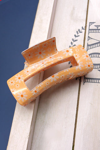 Apricot Ditsy Flower Hair Claw Clip