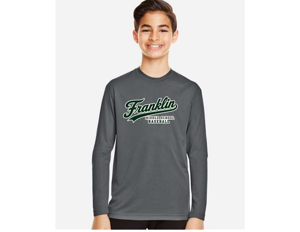 Team 365 Youth Long Sleeve Performance T-shirt- Franklin Middle School Baseball