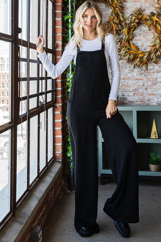 Black Corded Button Jumpsuit