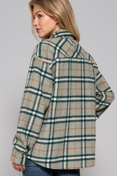 Sage & Teal Green Plaid Shacket