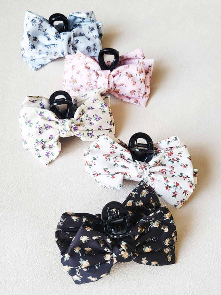 Floral Mix Bow Hair Claw