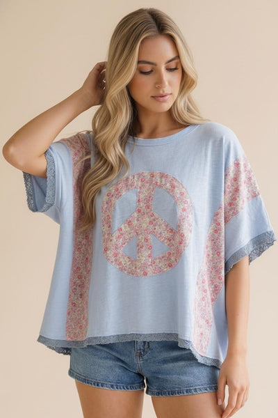 Ivy Ice Blue Peace Top