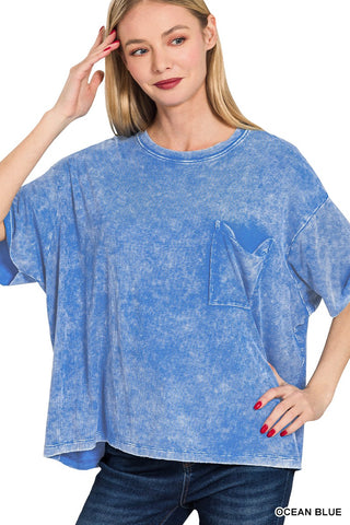 Ocean Raylen Acid Wash Top