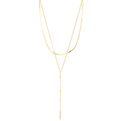 Gold Y Shape Dainty Necklace