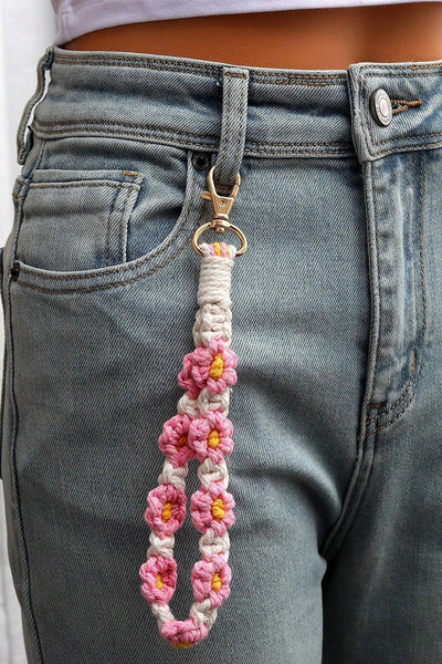 Daisy Flower Wristlet Keychain
