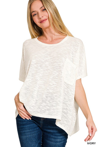 Ivory Harlie Slubbed Hacci Oversized Top