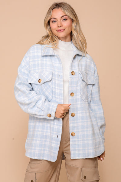 Blue Spring Vibes Plaid Shacket