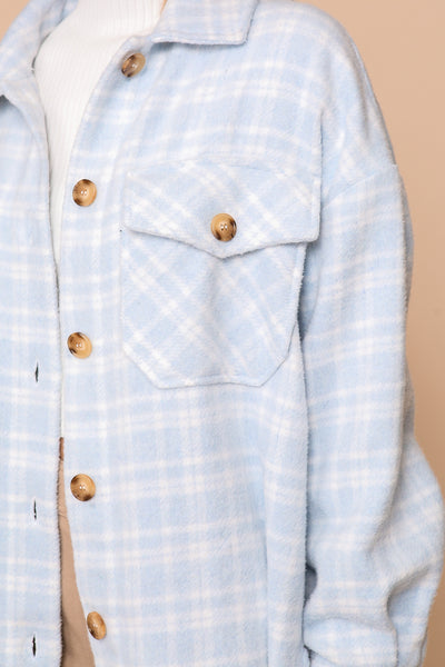 Blue Spring Vibes Plaid Shacket