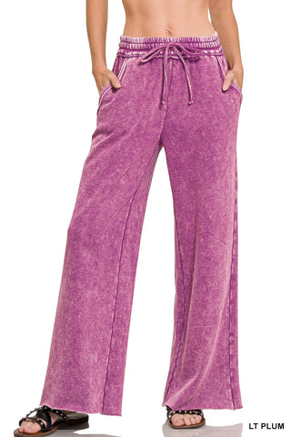 Light Plum Mineral Wash Pants