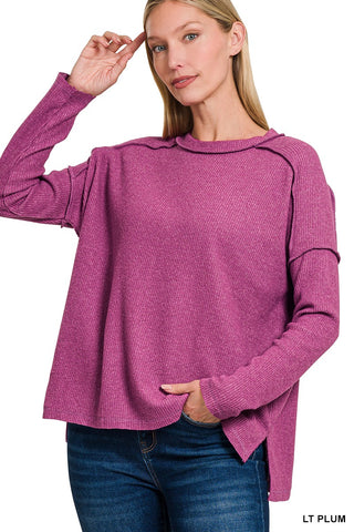 Linnie Light Plum Hacci Top