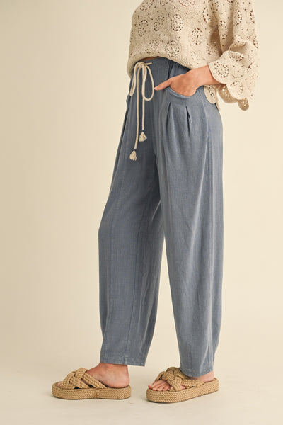 Denim Blue Linen Pants