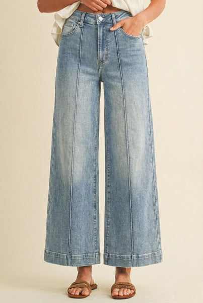 Emery Light Wash Pin Tuck Jeans