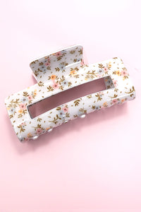 Red Ditsy Flower Hair Claw Clip