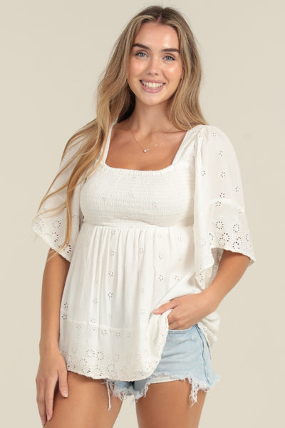 Addyson White Eyelet Top